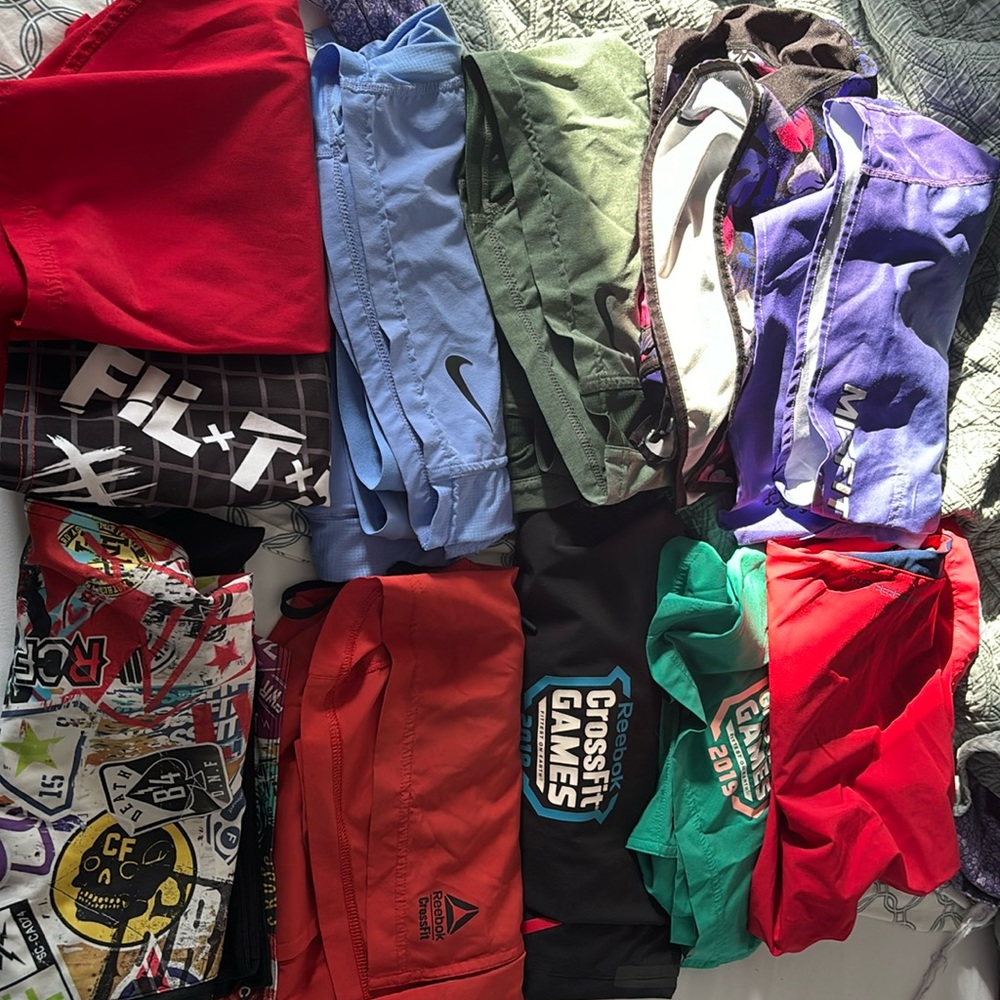 Lot of 10 pairs gently used CrossFit training shorts Size L